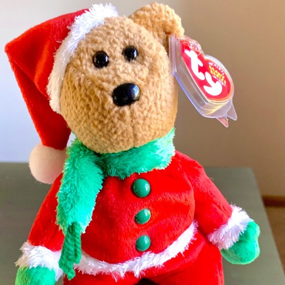 2004 40139 Kringle Christmas Teddy Bear Retired Ty Beanie Baby Plush MWMT - Picture 1 of 6